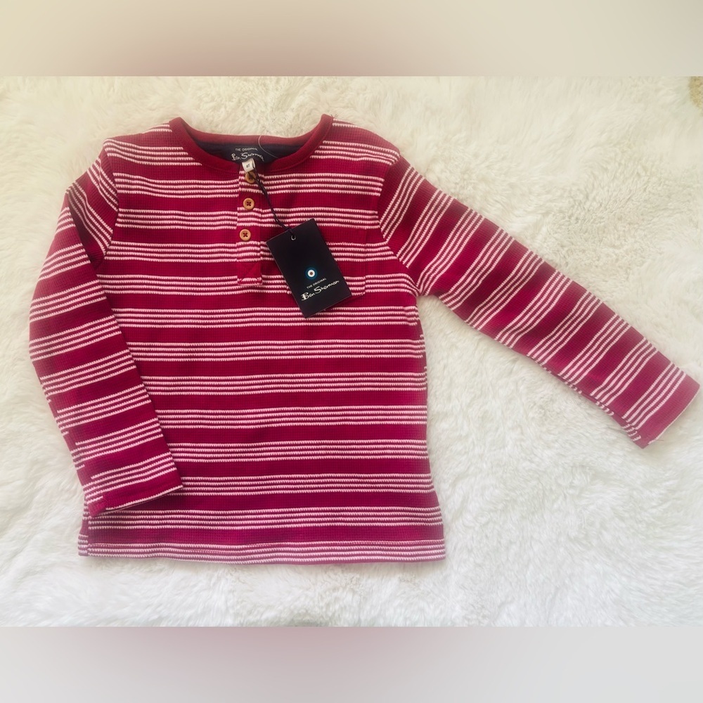NWT Ben Sherman Red and White Long Sleeve Tee Size 4T